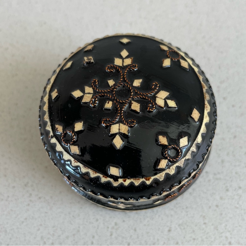Small Black and Gold Decorative Trinket Box from Burma/Myanmar